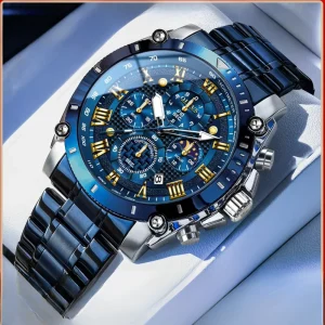 Edelstahl Armbanduhr mit sportlich eleganter Optik "Fasi lunari no.5177"