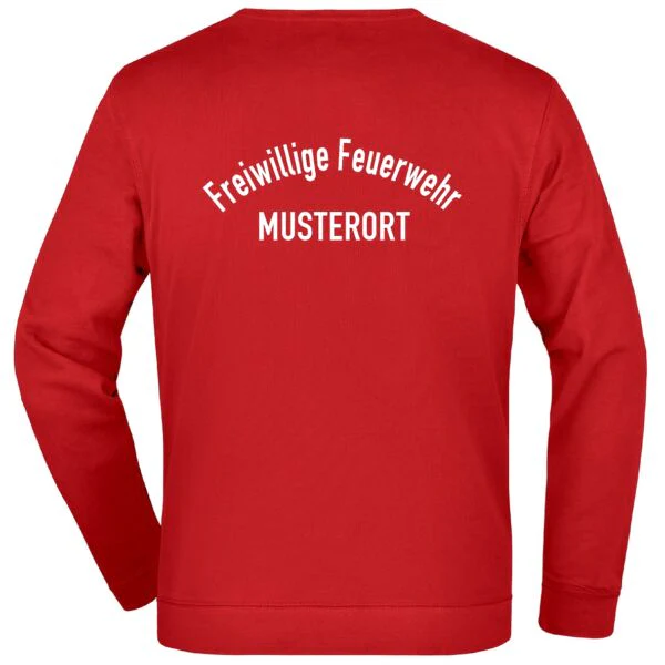 Sweatshirt | Freiwillige Feuerwehr gebogen mit Ortsname Basic Rot – Bild 3