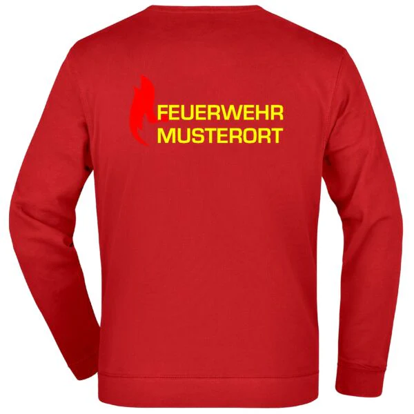 Sweatshirt | Feuerwehr Flammen mit Ortsnamen Rot – Bild 3