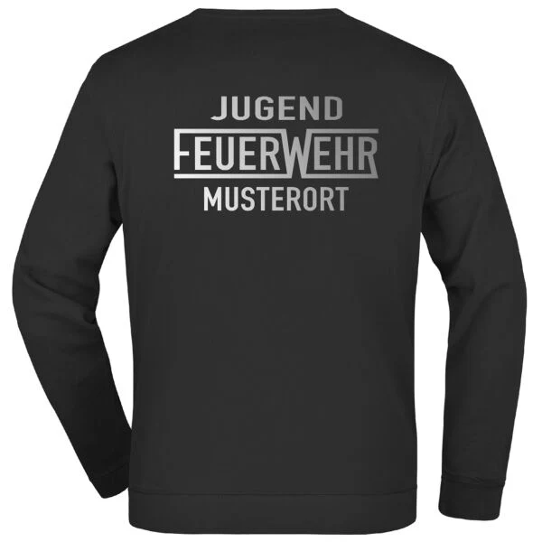 Sweatshirt | Jugendfeuerwehr mit Ortsnamen und Balken Schwarz – Bild 3