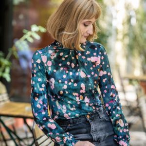 Jerseyshirt mit gesmoktem Details – Florentine