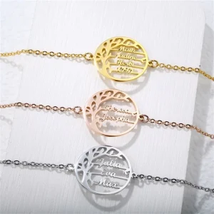 Personalisiertes Edelstahl Armband "Famiglia di cuore no.189"