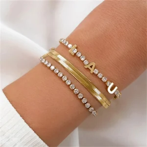 Personalisiertes Glitzer Edelstahl Armband "Cubico colorato no.185"