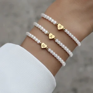 Perlen Buchstaben Armband "Iniziale del cuore no.304"