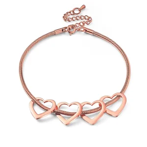 Personalisiertes Edelstahl Herzen Armband "Bracciale con coure di vole no.208"
