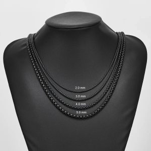 Edelstahl Schwarze Halskette "Catena Classica Curb no.542"